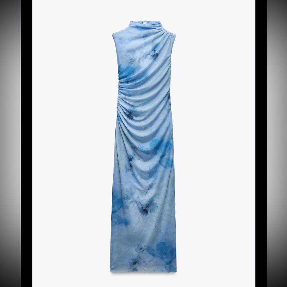 Elegant Blue Sleeveless Dress